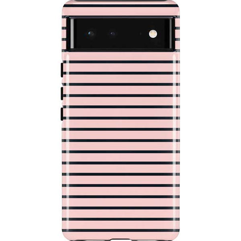 Pink and Black Stripes Pixel Cases